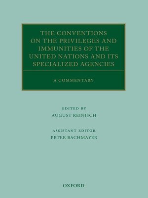 cover image of The Conventions on the Privileges and Immunities of the United Nations and its Specialized Agencies